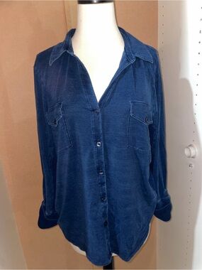 Chico's Blue Button-Front Top